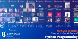 Python Programming Session by Broadway Infosys