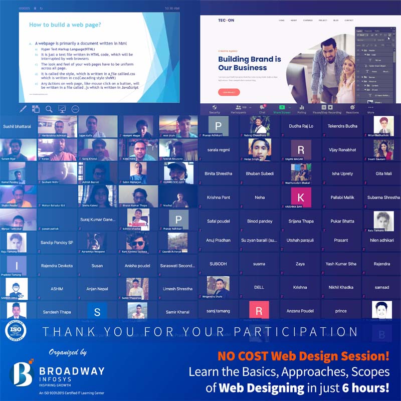 Free Web Designing Session by Broadway Infosys
