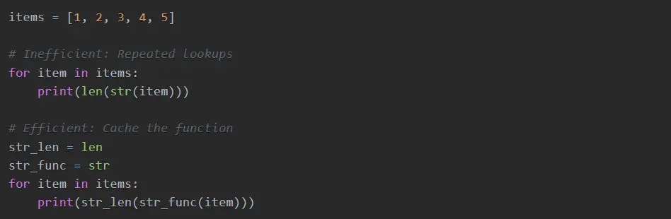 Performance Recommendations for Optimizing Python Code