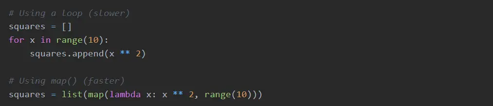 Performance Recommendations for Optimizing Python Code