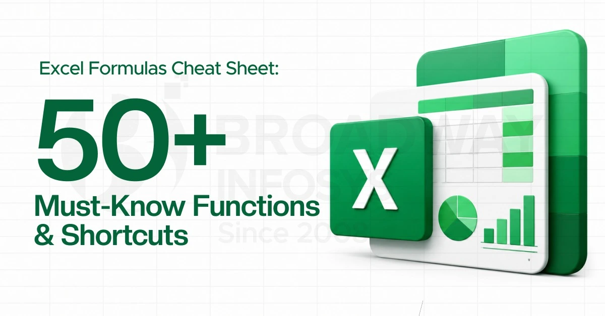 Excel Formulas Cheat Sheet: 50+ Must-Know Functions & Shortcuts