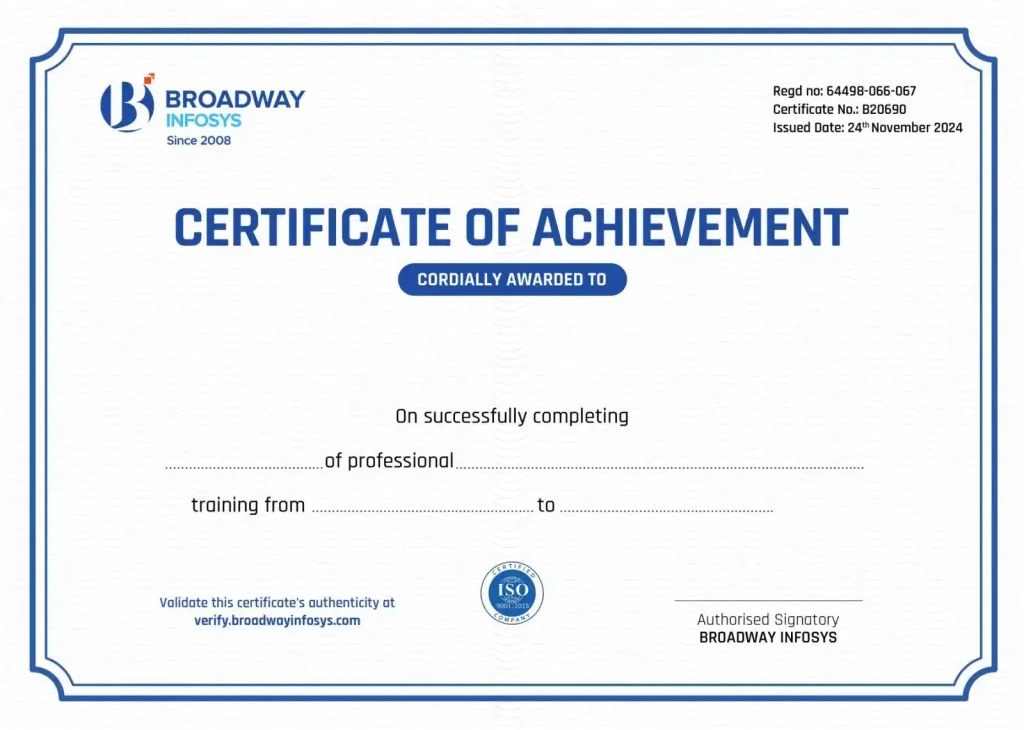 What Makes Broadway Infosys Certification a Global Standard?