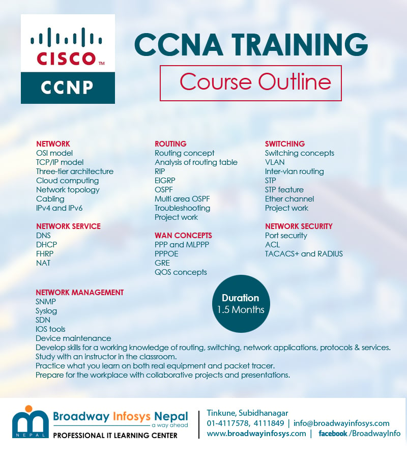 CCNA Training in Nepal Cisco Certified Network Associate Training