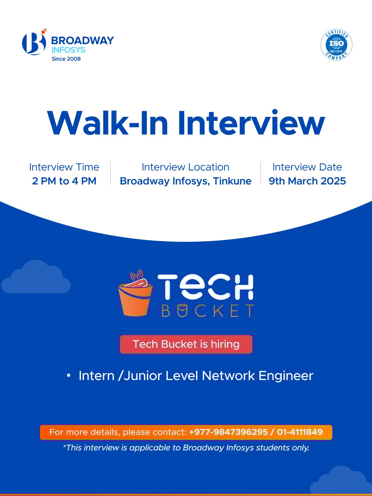 Walk-In Interview [Tech Bucket Pvt. Ltd.]