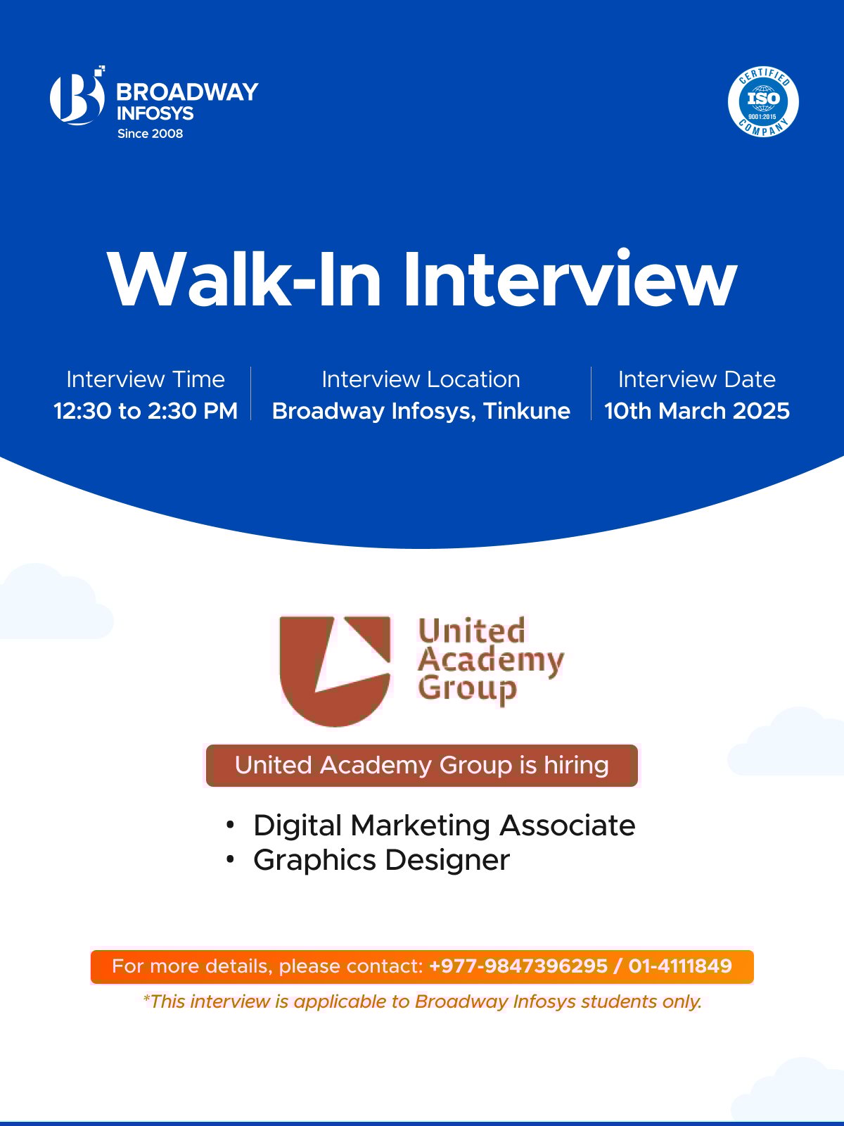 Walk-In Interview [United Academy Group]
