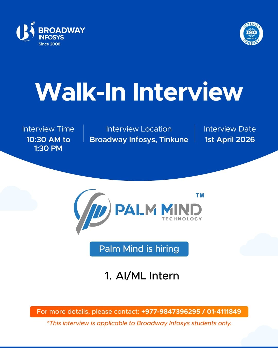 Walk-in Interview for Palm Mind Technology Pvt. Ltd