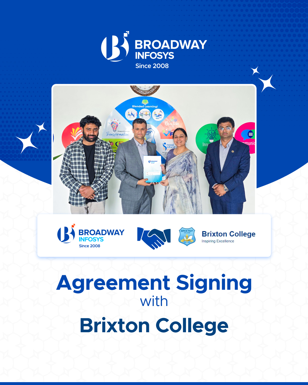 Broadway Infosys Signs MoU with Brixton College - Bridging Skills with Opportunity