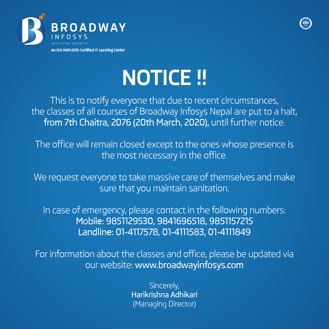 Broadwayinfosys Notices Broadwayinfosys notices