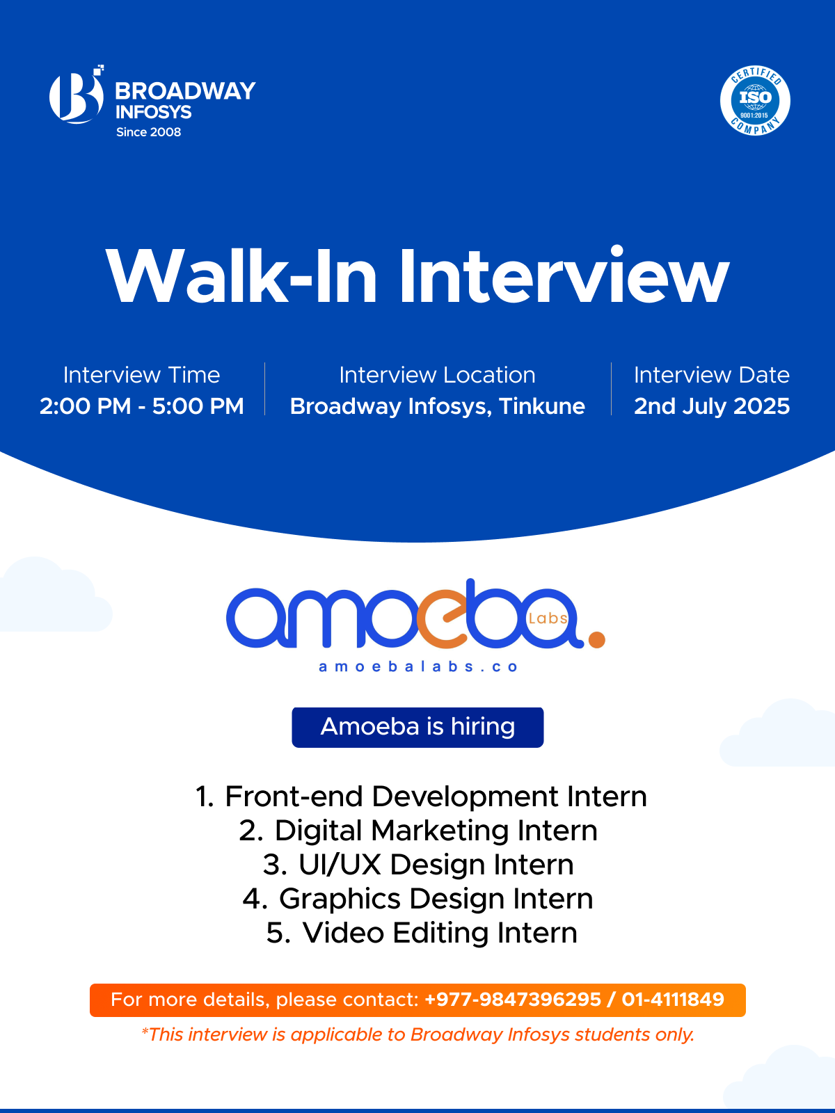Walk-In Interview Amoeba Labs Pvt. Ltd.