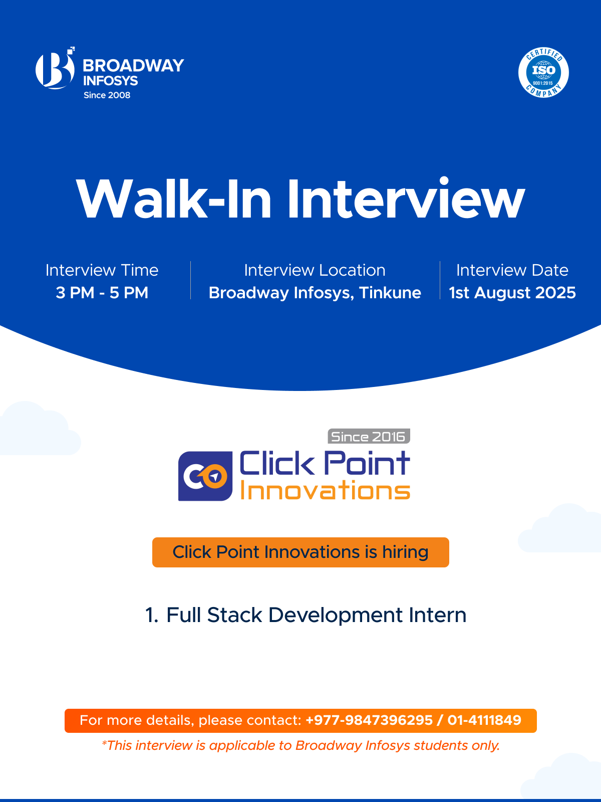 Walk-In-Interview- Click Point Innovations Pvt. Ltd.