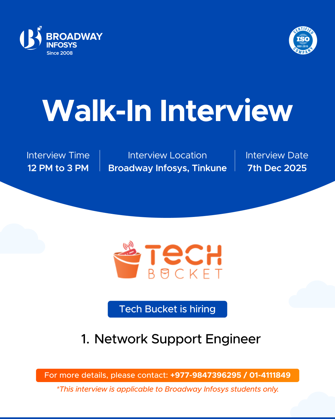 Walk-in Interview with Tech Bucket Pvt. Ltd.