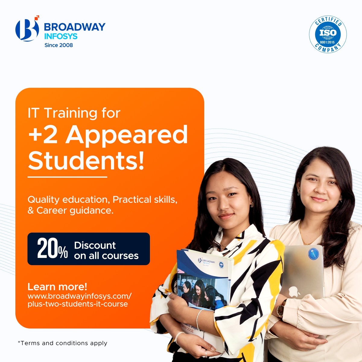 Broadway Infosys' Offer for 10+2 appeared Students 2081