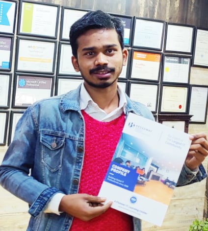 Successful student from Broadway Infosys Mr. Hariom Sah
