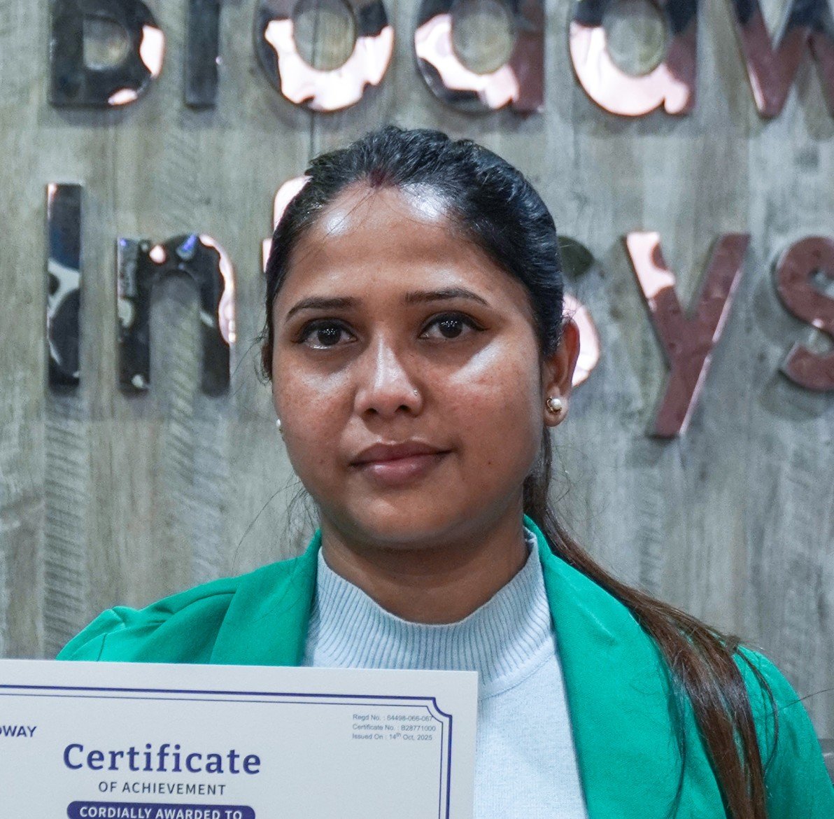 Testimonial from Ms. Roshani Mandal